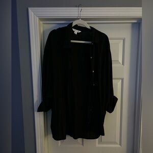 Old navy oversized black linen shirt